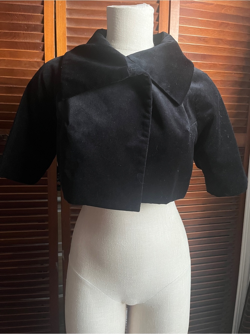 Tracy Reese Black Cropped Velvet Jacket